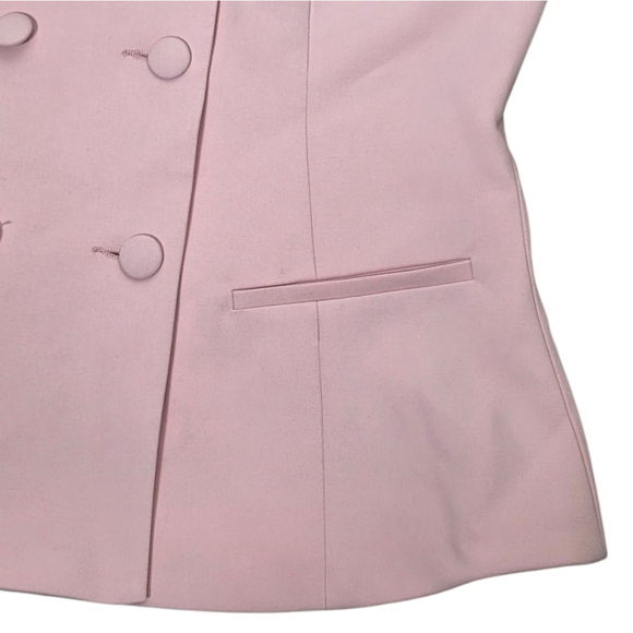 Meshki Krista Strapless Suiting Top Pink Off Shoulder Double Breasted Peplum - Picture 5 of 10